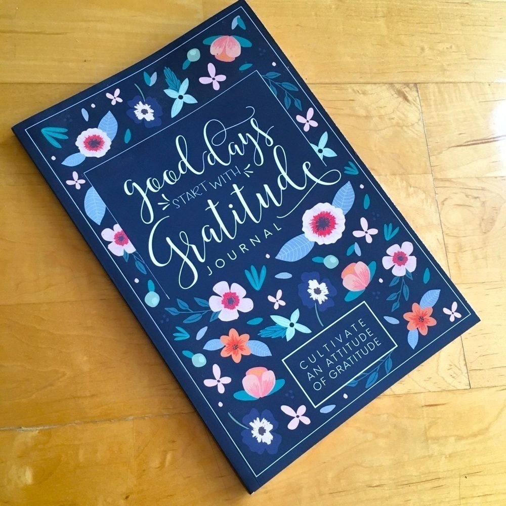 “Good Days Start with Gratitude” Journal, Floral, Colorful, Black